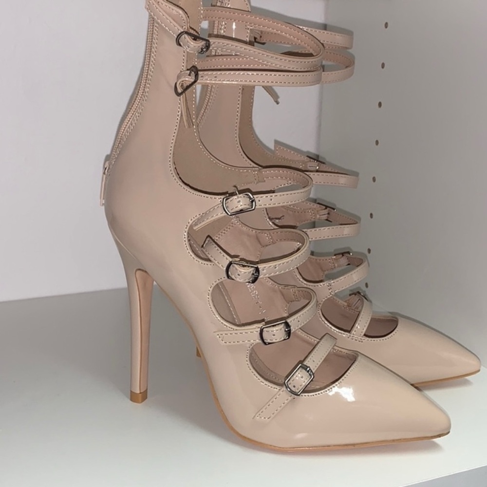 Public Desire Nude Strappy Heels